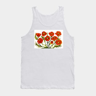 Red poppies on white Tank Top